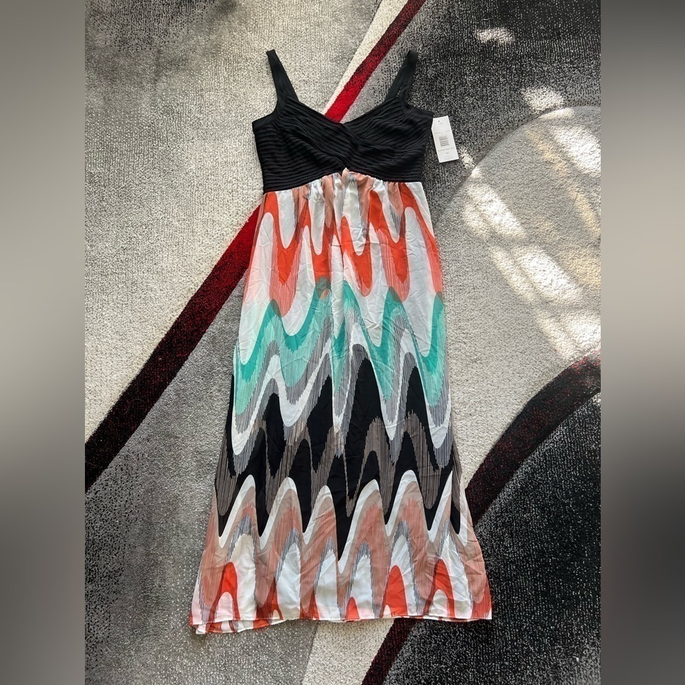 Signature By Robbie Bee Coral Print Maxi Dress